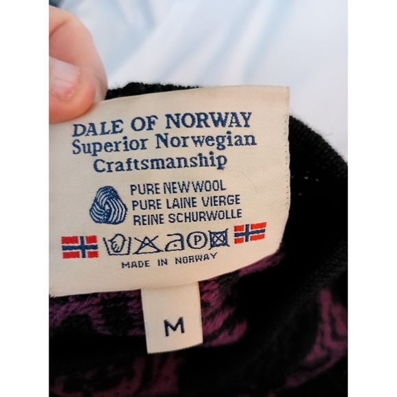 Dale of norway Nordic floral purple black winter merino wool M - Picture 2 of 10